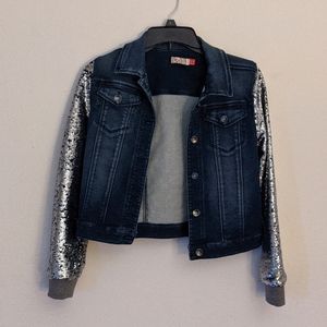 Girls sequin denim coat new no tags